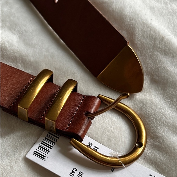 Urban Outfitters Brown Leather Belt with Gold Buckle - Picture 3 of 5